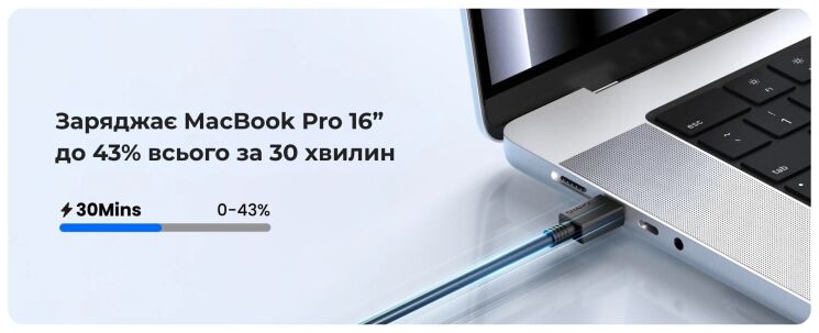 Кабель Sharge Type-C to Type-C (60W, 0.6m) - White: фото 3 з 8