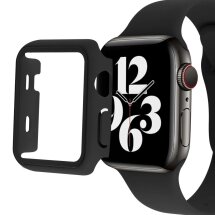 Комплект (чохол і ремінець) Deexe Silicone Set для Apple Watch 45 mm (7 / 8 / 9 Series) - Black: фото 1 з 7