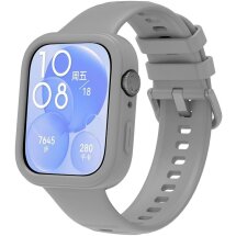 Комплект (чехол и ремешок) Deexe Silicone Set для Huawei Watch Fit 3 - Grey: фото 1 из 9