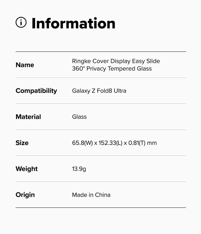 Комплект защитных стекол (2шт) Ringke Easy Slide 360 Privacy для Samsung Galaxy Fold 8 Ultra (8800328819993) (424102) Комплект защитных стекол (2шт) Ringke Easy Slide 360 Privacy для Samsung Galaxy Fold 8 Ultra (8800328819993): фото 23 из 23