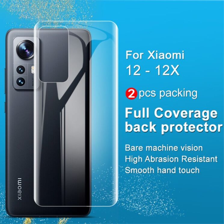 Комплект защитных пленок на заднюю панель IMAK Full Coverage Hydrogel Film для Xiaomi 12 / 12X: фото 4 из 12