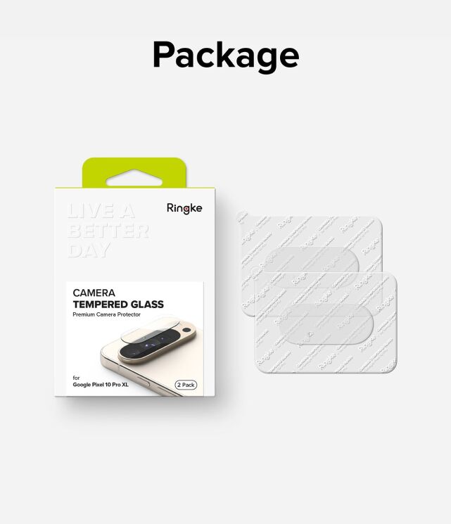 Комплект защитных стекол (2шт) Ringke Camera Protector Glass для Google Pixel 10 Pro XL (8800293856931): фото 13 из 14