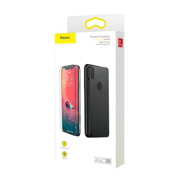 Комплект защитных стекол BASEUS 3D Full Coverage 0.3mm для Apple iPhone XS: фото 9 из 25