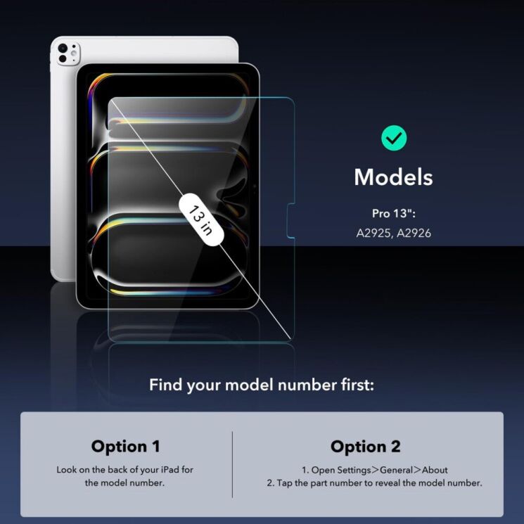 Комплект защитных стекол ESR Armorite Screen Protector для Apple iPad Pro 13 (2024): фото 2 из 9