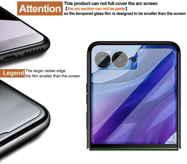 Комплект захисних стекол (на екран і камеру) IMAK Dual Guard для Motorola Razr 60 Ultra: фото 2 з 8