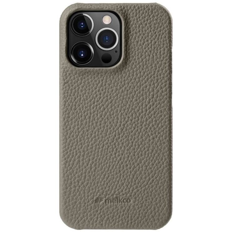 Кожаный чехол MELKCO Leather Case для Apple iPhone 14 Pro - Grey: фото 1 из 7
