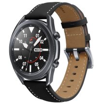 Шкіряний ремінець Deexe Genuine Leather для годинників з шириною кріплення 22мм - Black: фото 1 з 2