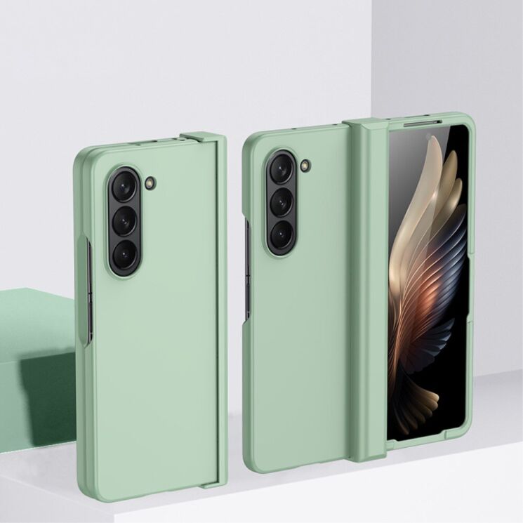 Пластиковый чехол Deexe Hinge Case для Samsung Galaxy Fold 6 - Light Green: фото 2 из 9