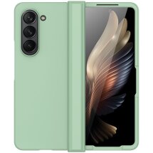 Пластиковый чехол Deexe Hinge Case для Samsung Galaxy Fold 6 - Light Green: фото 1 из 9