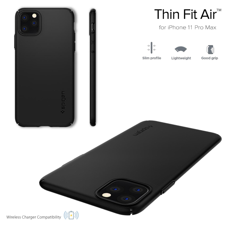 Пластиковый чехол SGP Thin Fit Air для Apple iPhone 11 Pro Max - Black: фото 7 из 8