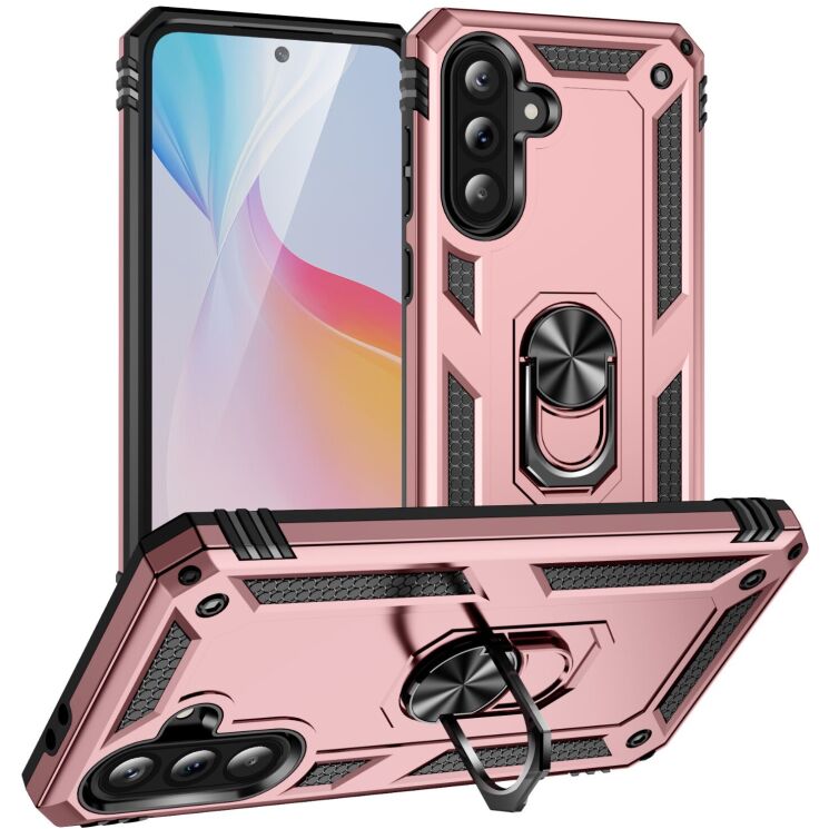 Противоударный чехол с подставкой Deexe Armor Case для Samsung Galaxy A37 (A376) - Rose Gold: фото 1 из 7