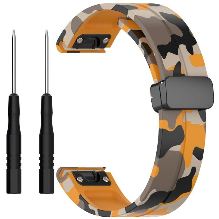 Ремешок Deexe Camo Silicone для часов с шириной крепления 22мм - Yellow: фото 1 из 10