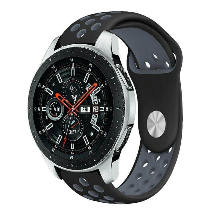 Ремешок Deexe Dot Color для Samsung Galaxy Watch 46mm / Watch 3 45mm / Gear S3 - Black / Dark Grey: фото 1 из 3