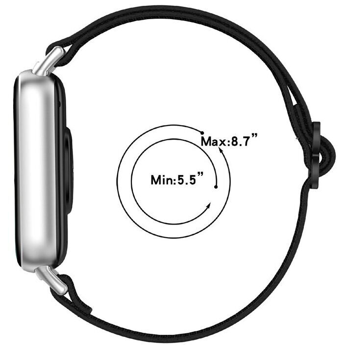 Ремешок Deexe Knitted Strap для Xiaomi Redmi Watch 4 / 5 / Mi Smart Band 8 Pro / Band 9 Pro - Black: фото 8 из 9