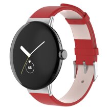Ремешок Deexe Leather Band для Google Pixel Watch / Watch 2 - Red: фото 1 из 5