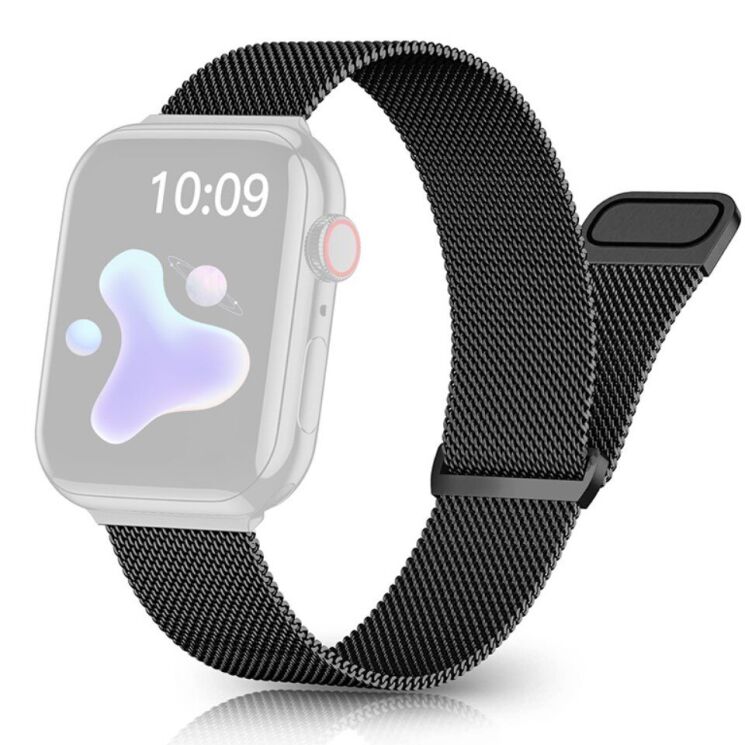 Ремінець Deexe Milanese Loop для Apple Watch 42 (Series 10) / 41 / 40 / SE 40 / 38 - Black: фото 1 з 6