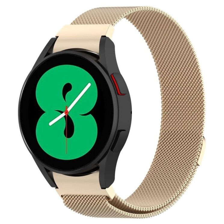 Ремешок Deexe Milanese Stainless Steel для Samsung Galaxy Watch 4 (40/44mm) / Watch 4 Classic (42/46mm) - Champagne: фото 2 из 9
