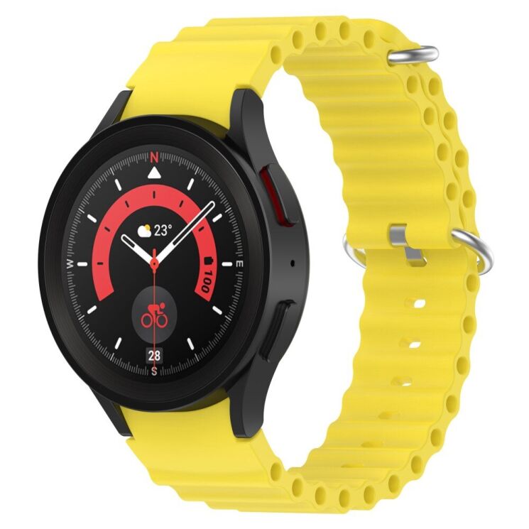 Ремінець Deexe Ocean Strap для Samsung Galaxy Watch 4 / 5 / 6 / 7 / FE (40mm) - Yellow: фото 5 з 7