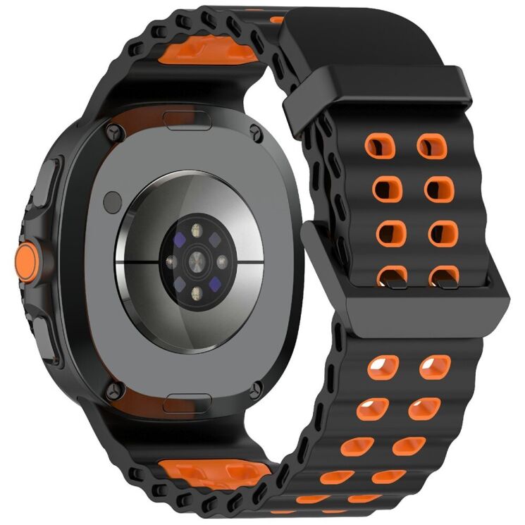 Ремешок Deexe Ocean Strap для Samsung Galaxy Watch 8 (40/44mm) / 8 Classic - Black / Orange (384117OB) Ремешок Deexe Ocean Strap для Samsung Galaxy Watch 8 (40/44mm) / 8 Classic - Black / Orange: фото 1 из 6