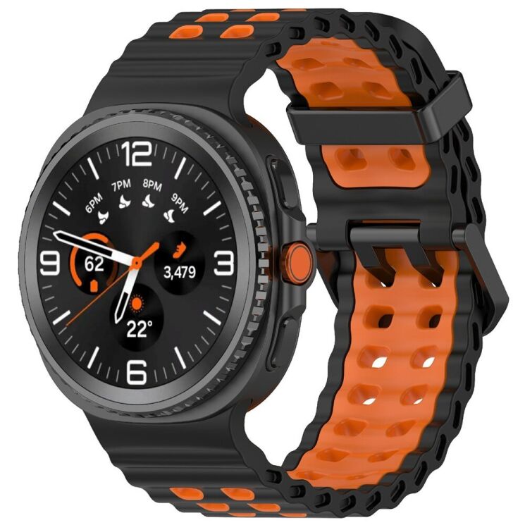 Ремешок Deexe Ocean Strap для Samsung Galaxy Watch 8 (40/44mm) / 8 Classic - Black / Orange (384117OB) Ремешок Deexe Ocean Strap для Samsung Galaxy Watch 8 (40/44mm) / 8 Classic - Black / Orange: фото 2 из 6