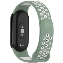 Ремешок Deexe Dual Color для Xiaomi Mi Smart Band 8 / 9 - Light Green / White: фото 1 из 7