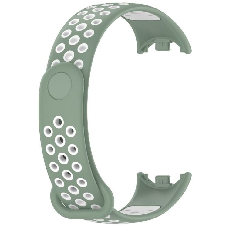 Ремешок Deexe Dual Color для Xiaomi Mi Smart Band 8 / 9 - Light Green / White: фото 4 из 7