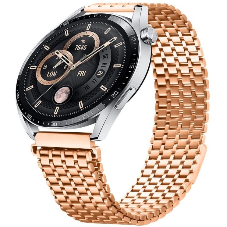 Ремешок Deexe Pulsar для часов с шириной крепления 22мм - Rose Gold: фото 2 из 7