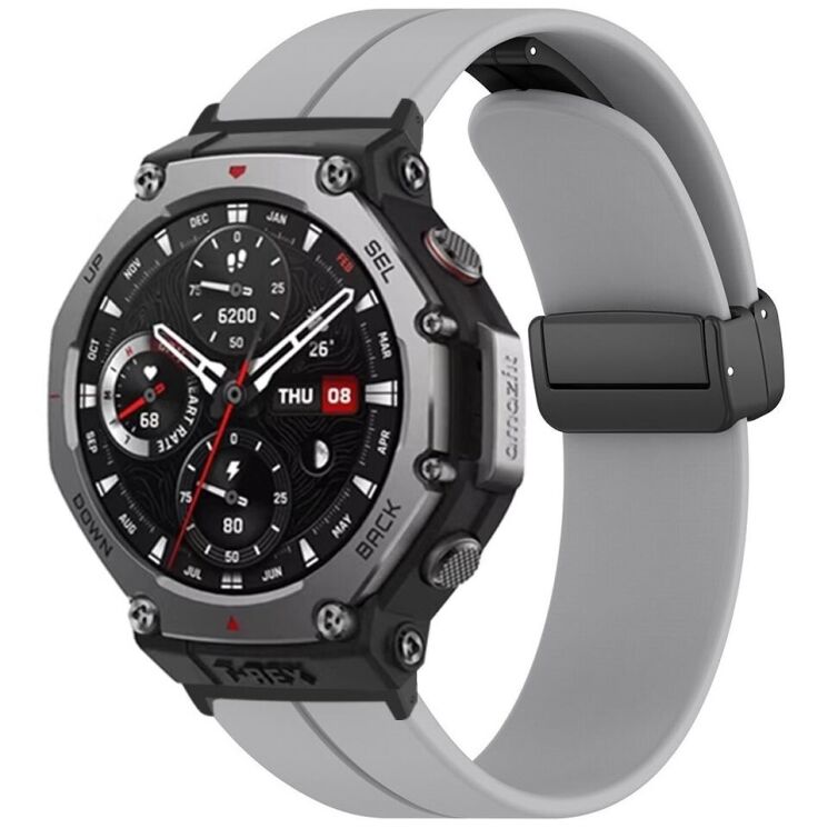 Ремінець Deexe Soft Line для Xiaomi Amazfit T-ReX 3 - Grey: фото 3 з 3