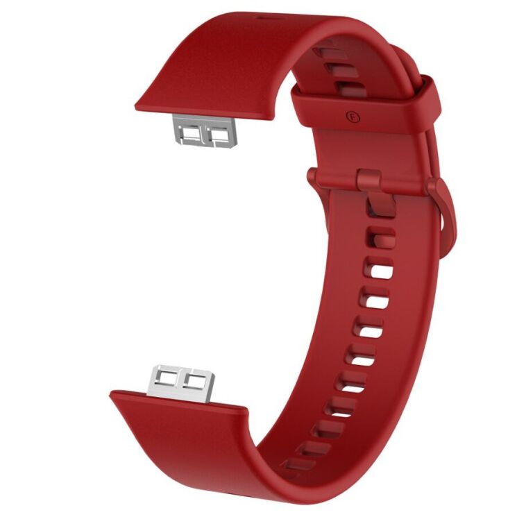 Ремешок Deexe Soft Silicone для Huawei Watch Fit - Wine Red: фото 1 из 2