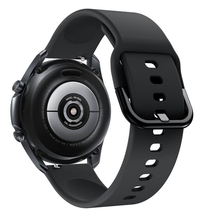 Ремешок Deexe Soft Silicone для  Samsung Galaxy Watch 3 (45mm) - Black: фото 1 из 4