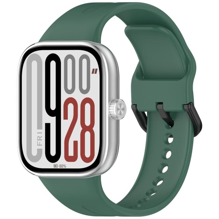 Ремешок Deexe Soft Silicone для Xiaomi Redmi Watch 4 / 5 / Mi Smart Band 8 Pro / Band 9 Pro - Dark Green: фото 4 из 9