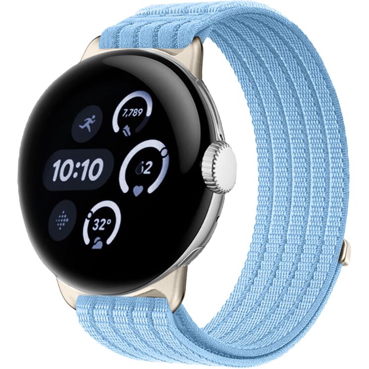 Ремешок Deexe Soft Weave для Google Pixel Watch 4 / 3 / 2 / 1 (41mm) - Baby Blue: фото 2 из 5