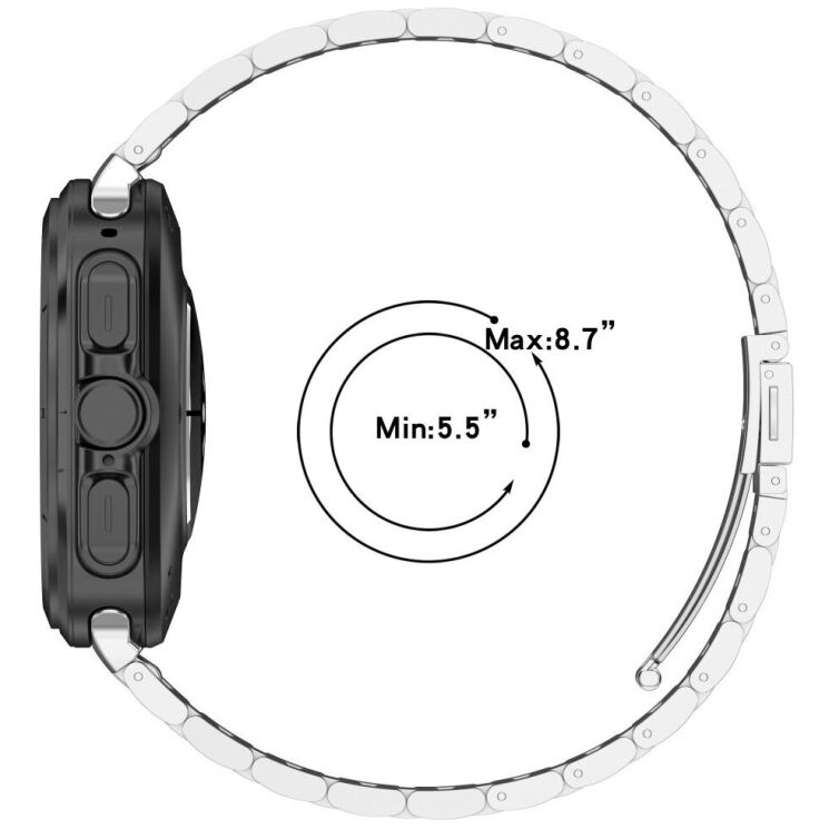 Ремінець Deexe Stainless Steel для Samsung Galaxy Watch Ultra (47mm) - Silver: фото 9 з 9