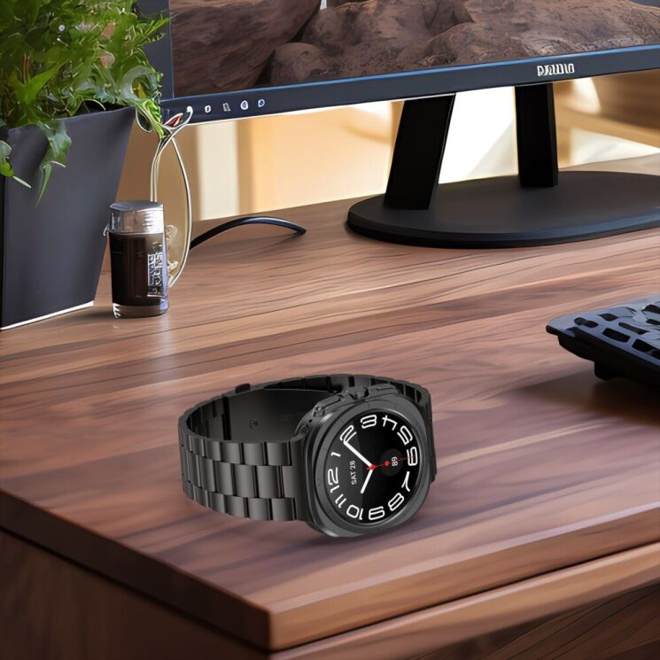 Ремінець Deexe Stainless Steel для Samsung Galaxy Watch Ultra (47mm) - Silver: фото 6 з 9