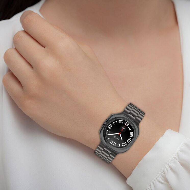 Ремінець Deexe Stainless Steel для Samsung Galaxy Watch Ultra (47mm) - Silver: фото 7 з 9