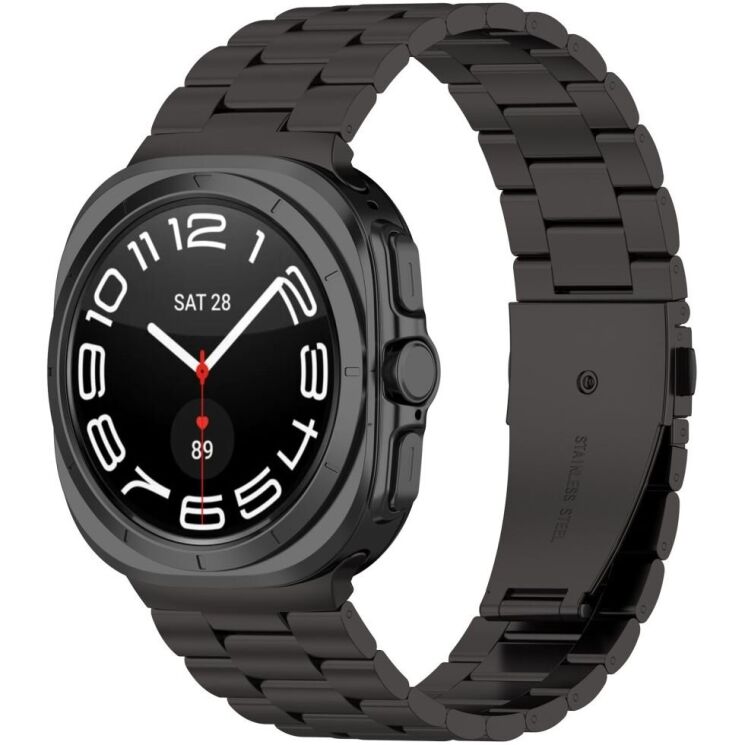 Ремешок Deexe Stainless Steel для Samsung Galaxy Watch Ultra (47mm) - Black: фото 4 из 9