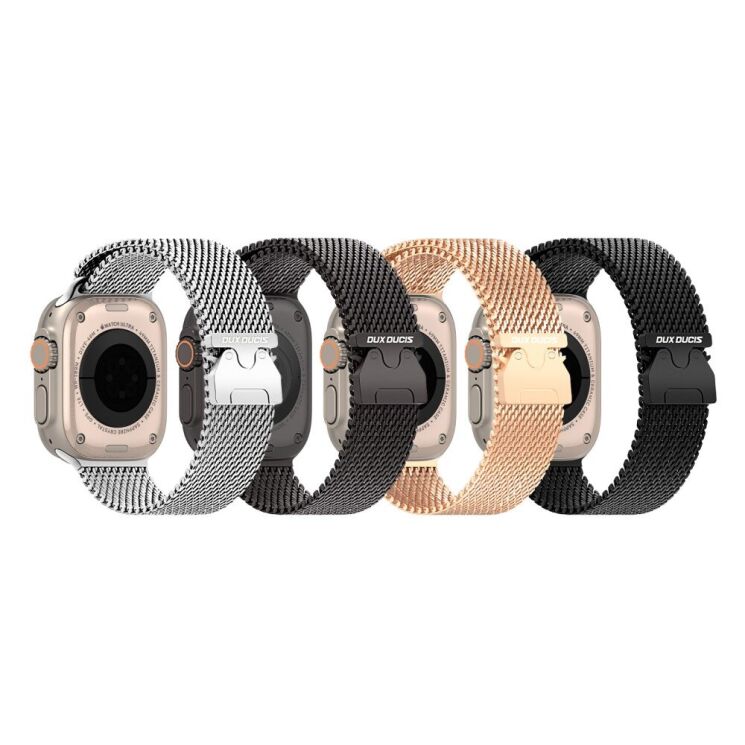 Ремінець DUX DUCIS Milanese Air Series для Apple Watch 46 / 45 / 44 / SE 44 / 42 (Series 1-3) / Ultra / Ultra 2 - Black: фото 10 з 12