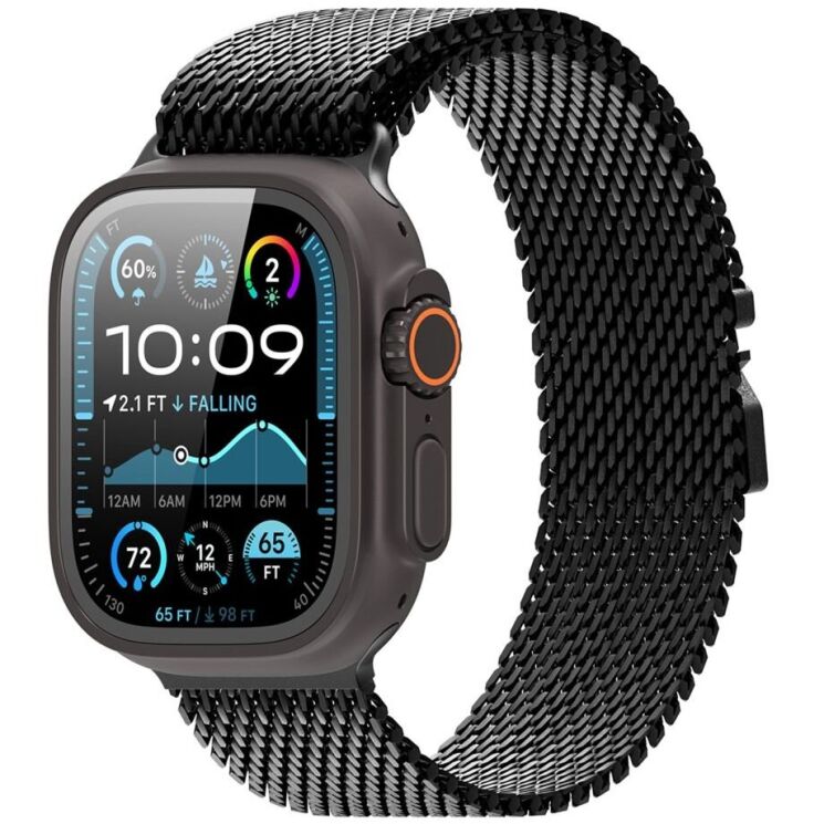 Ремінець DUX DUCIS Milanese Air Series для Apple Watch 46 / 45 / 44 / SE 44 / 42 (Series 1-3) / Ultra / Ultra 2 - Black: фото 2 з 12