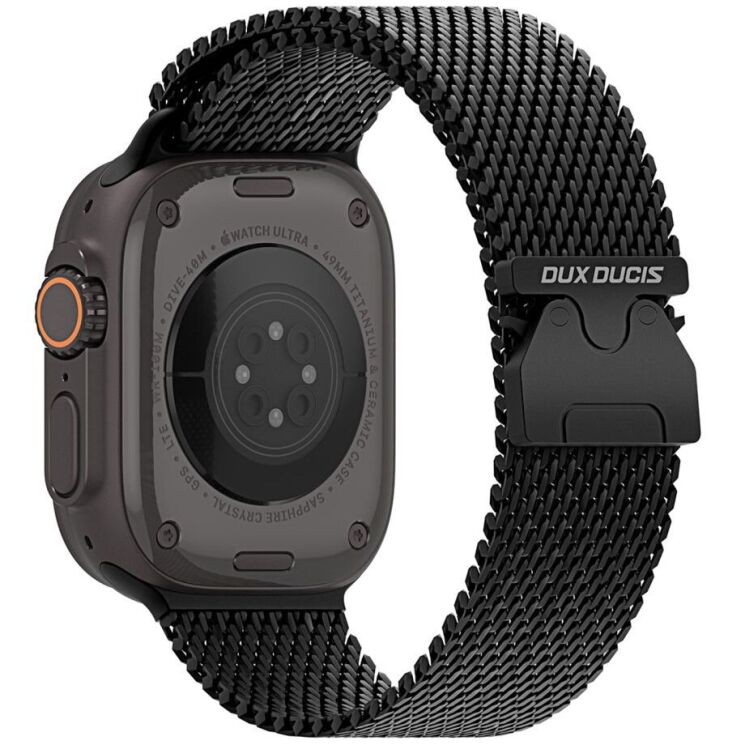 Ремінець DUX DUCIS Milanese Air Series для Apple Watch 46 / 45 / 44 / SE 44 / 42 (Series 1-3) / Ultra / Ultra 2 - Black: фото 1 з 12