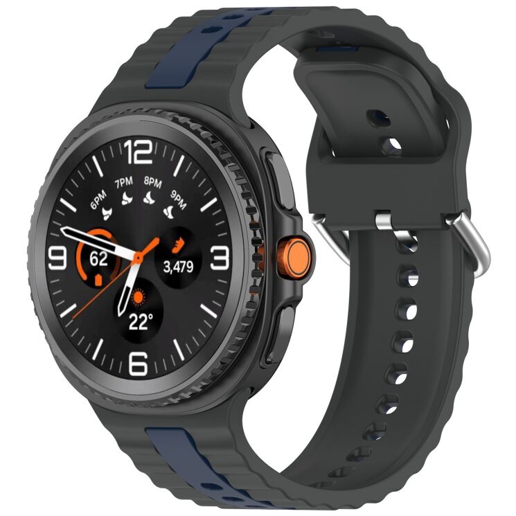 Ремешок Reframe Vertical Strip для Samsung Galaxy Watch 8 (40/44mm) / 8 Classic / Ultra (2025) - Grey / Blue: фото 2 из 5