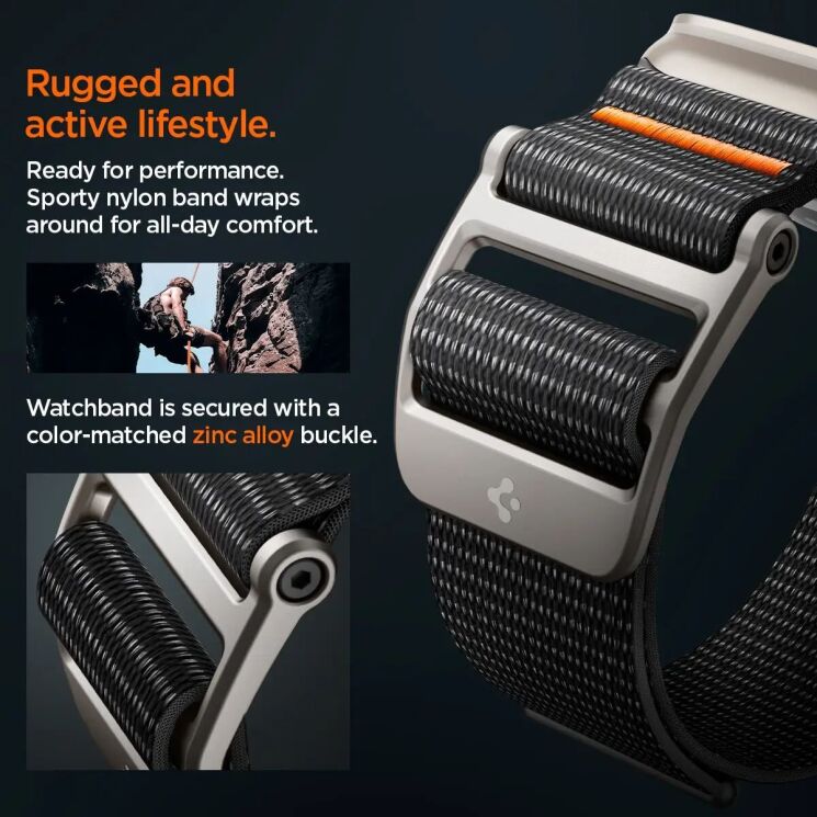 Ремешок Spigen (SGP) DuraPro Flex Ultra для Apple Watch 46 / 45 / 44 / SE 44 / 42 (Series 1-3) / Ultra / Ultra 2 - Black: фото 14 из 17
