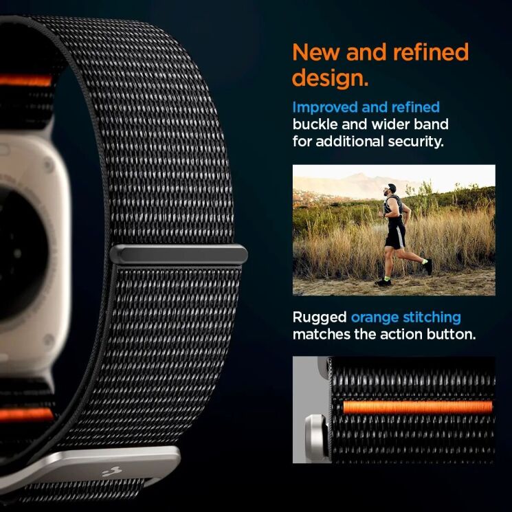 Ремешок Spigen (SGP) DuraPro Flex Ultra для Apple Watch 46 / 45 / 44 / SE 44 / 42 (Series 1-3) / Ultra / Ultra 2 - Black: фото 15 из 17