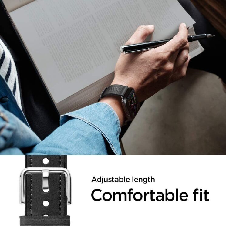 Ремешок Spigen (SGP) Retro Fit для Apple Watch 46 / 45 / 44 / SE 44 / 42 (Series 1-3) / Ultra / Ultra 2 - Black: фото 7 из 12