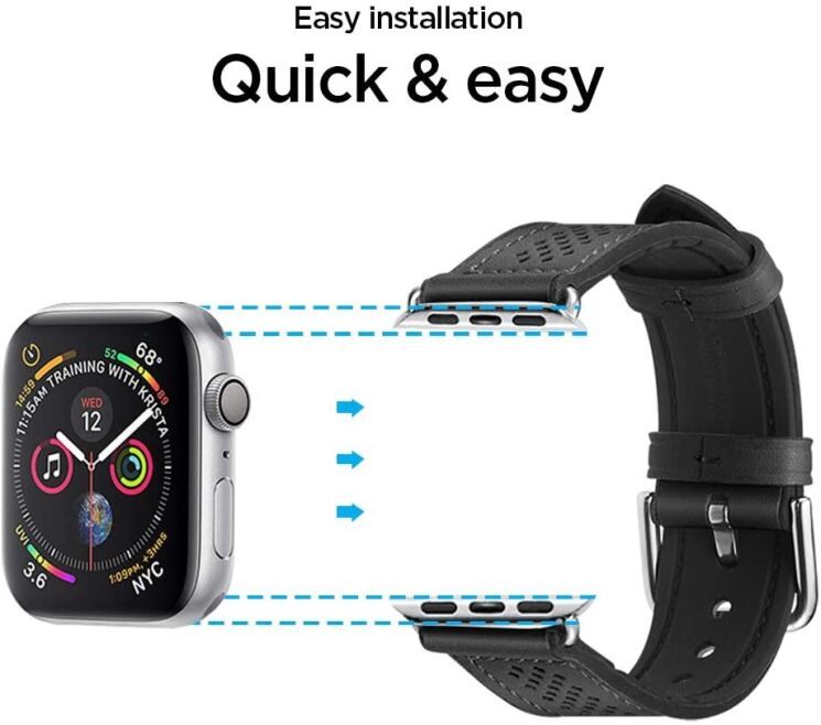 Ремешок Spigen (SGP) Retro Fit для Apple Watch 46 / 45 / 44 / SE 44 / 42 (Series 1-3) / Ultra / Ultra 2 - Black: фото 12 из 12