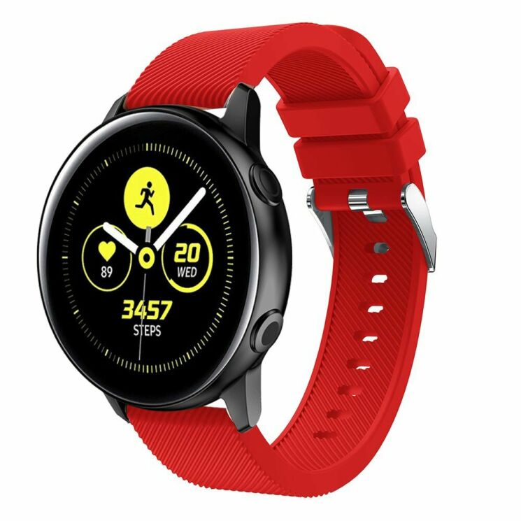 Ремінець UniCase Twill Texture для Samsung Watch Active / Active 2 40mm / Active 2 44mm - Red: фото 2 з 5
