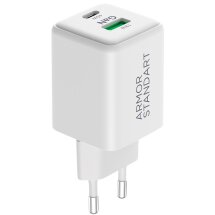 Сетевое зарядное устройство ArmorStandart AR372 45W GaN Type-C + USB - White: фото 1 из 1