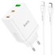 Сетевое зарядное устройство Hoco N33 PD35W + кабель Type-C to Lightning - White (346202W). Фото 1 из 9