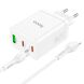 Сетевое зарядное устройство Hoco N33 PD35W + кабель Type-C to Lightning - White (346202W). Фото 4 из 9