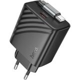 Мережевий зарядний пристрій Hoco N57 PD20W (Type-C) + кабель Type-C - Black: фото 1 з 7