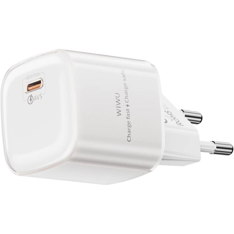 Сетевое зарядное устройство WiWU Wi-G037 Jelly 60W (Type-C) - White (995663W) Сетевое зарядное устройство WiWU Wi-G037 Jelly 60W (Type-C) - White: фото 2 из 4